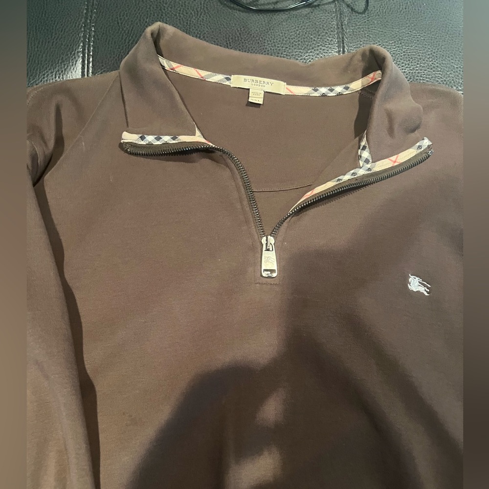 Men’s Burberry half zip pullover sweater